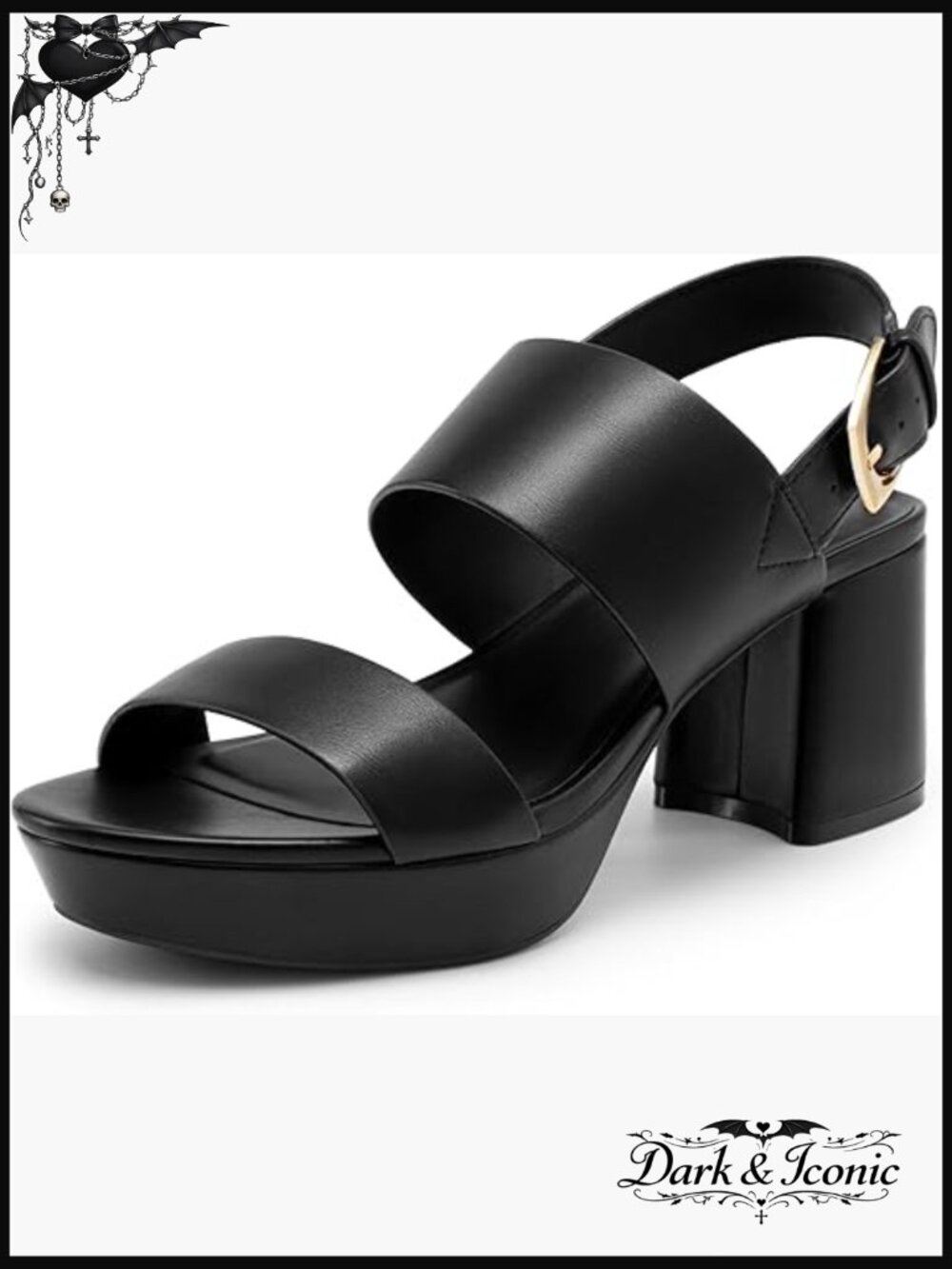 Platform Chunky Heel Sandals with Adjustable Buckle and Cushioned Insole